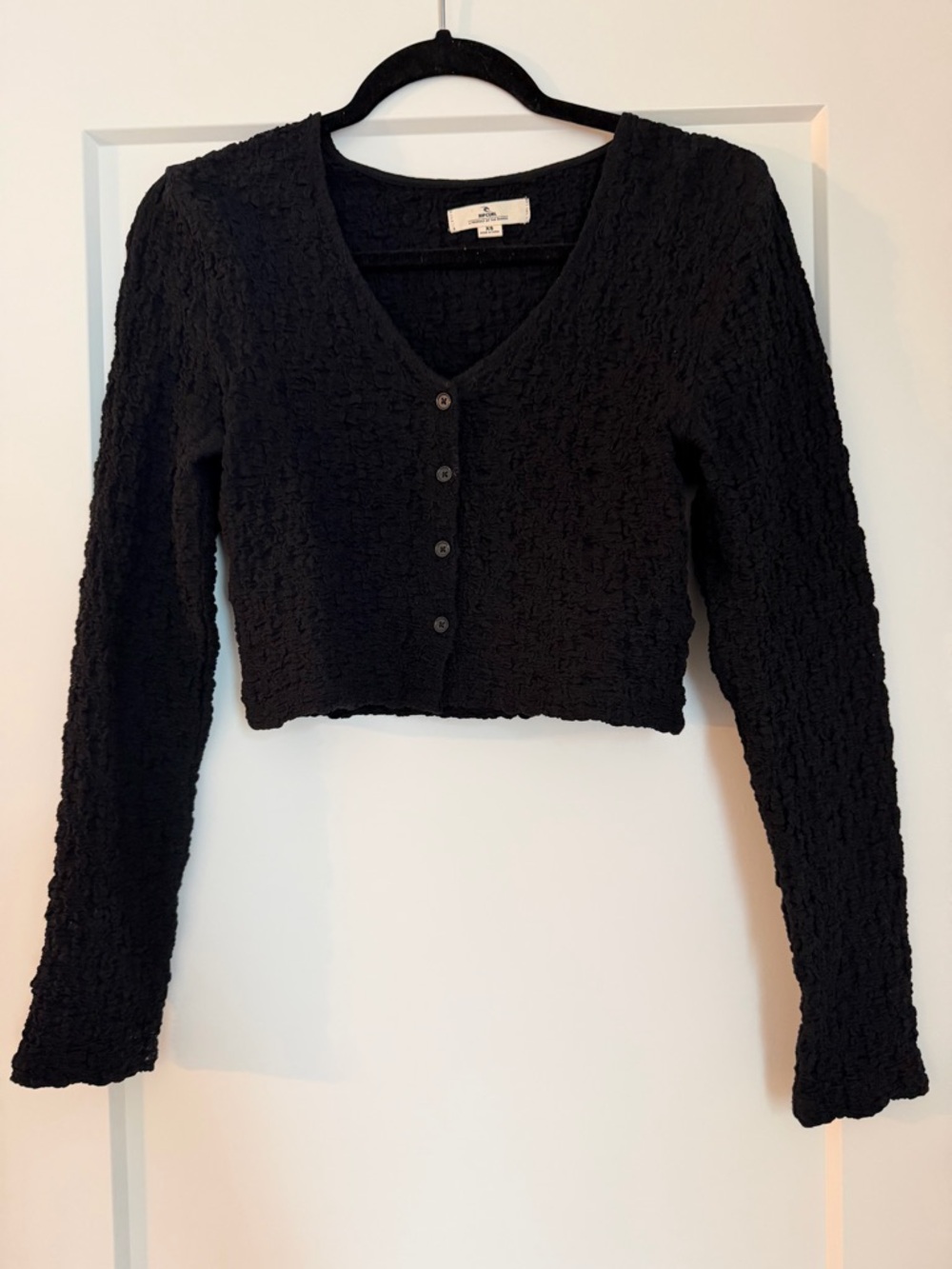 Rip Curl Black Textured Cropped Top